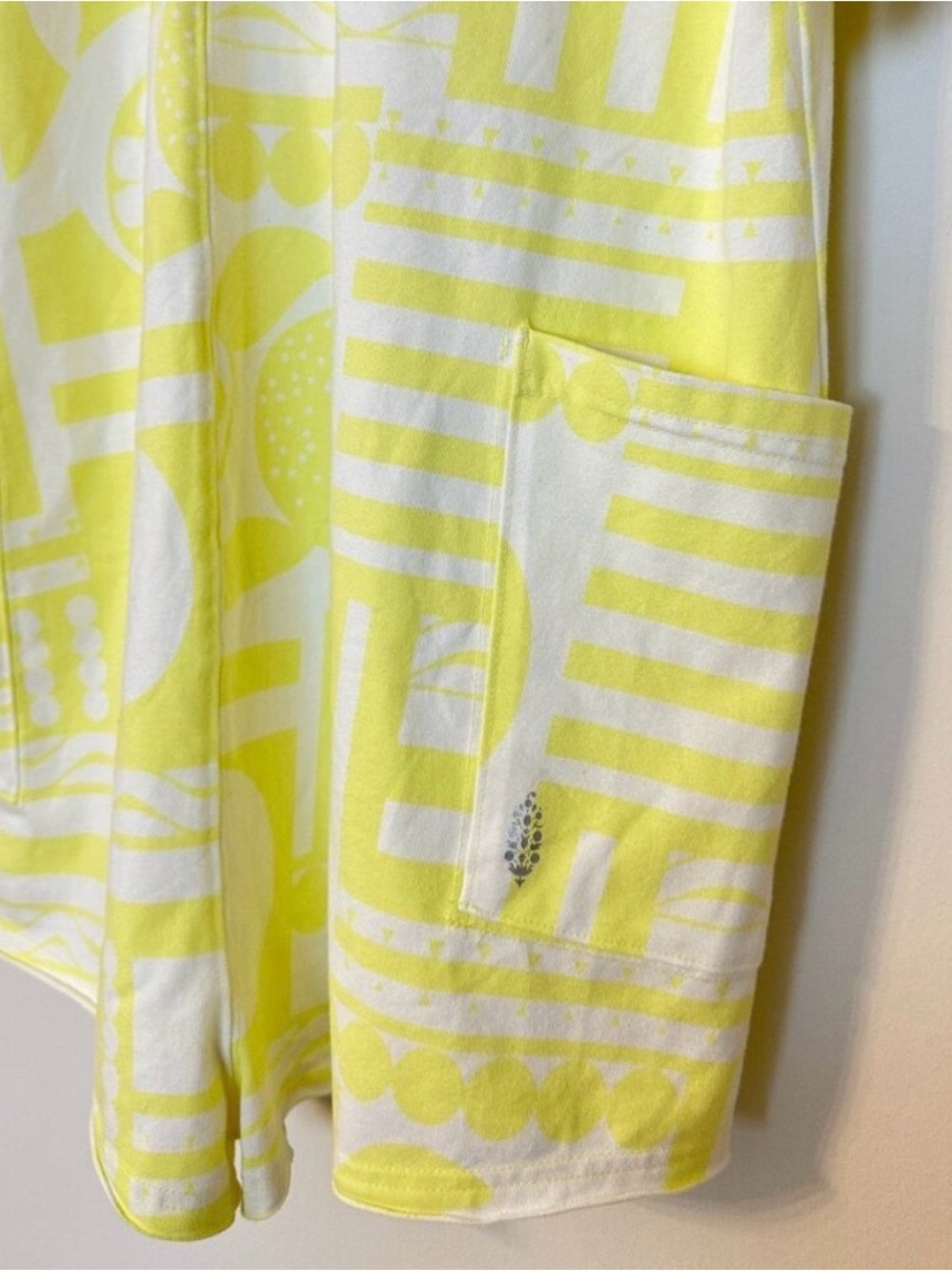Free People Movement Printed Hot Shot Tee Romper Yellow White Boho L OB1985291 - Picture 4 of 8